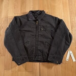 Elwood Petrol Workwear Cropped Flannel Lined Jacket Black Adult Large NWT